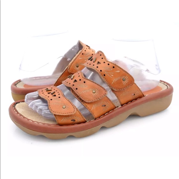 Earth Shoes - Earth Womens Brown Stroll Spice Slide Sandals